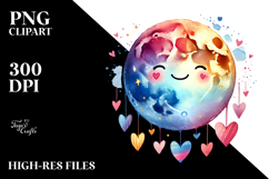 Colorful Smiling Moon PNG Product Image 2