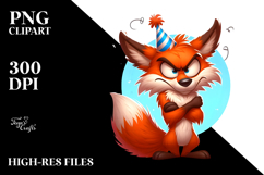 Goofy Fox with Party Hat PNG Product Image 2