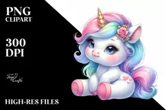 Cute Baby Unicorn in a Bubble | Clipart Product Image 1