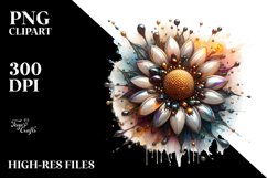 Metallic Sunflower Glossy Watercolor Clipart Product Image 3