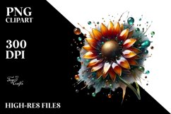 Sunflower Watercolor Glossy Clipart Product Image 3