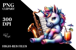 Colorful Artistic Baby Unicorn in Jazz Club Product Image 2