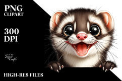 Funny Crazy Weasel Clipart Product Image 2