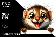 Enthusiastic Crazy Weasel Clipart Product Image 2