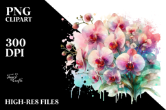 Orchid Watercolor Splash PNG Product Image 2