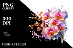 Orchid Watercolor Splash PNG Product Image 2