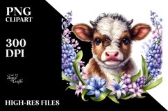 Smiling Highland Cow with Hyacinth Product Image 2