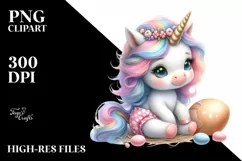 Cute Baby Unicorn in a Bubble | Clipart Product Image 1