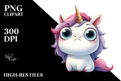 Funny Baby Face Unicorn PNG Product Image 2