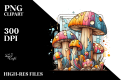 Detailed Wooden Stained Mushroom PNG Product Image 2