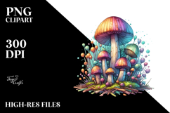 Pastel Wooden Stained Mushroom PNG Product Image 2