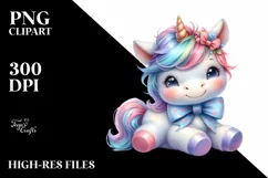 Cute Baby Unicorn in a Bubble | Clipart Product Image 1