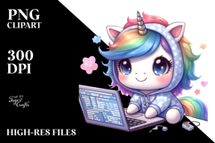 Baby Unicorn Programmer Clipart Product Image 2