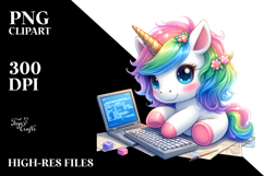 Baby Unicorn in Programmer Style Clipart Product Image 2