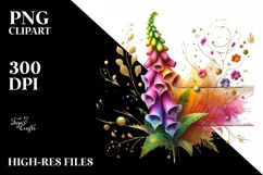 Watercolor Luxury Flower Love Splash Clipart Product Image 1