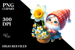 Cute Gnome with Narcissus, Transparent PNG Product Image 2