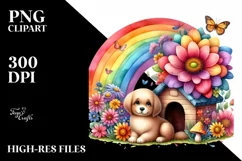 Character with Colorful Flowers and Rainbow | Flower Dog Product Image 3