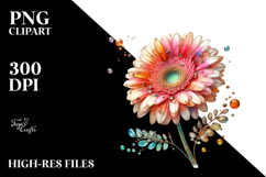 Gerbera Watercolor, PNG Product Image 2