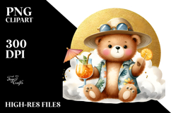 Hipster Bear in Beachwear PNG Product Image 2