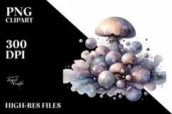 Glossy Mushroom Watercolor PNG Product Image 3