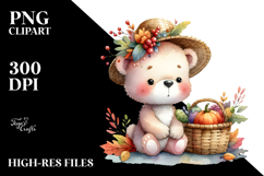 Quirky Baby Bear Watercolor PNG Product Image 2