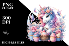 Colorful Baby Unicorn Monkey PNG Product Image 2