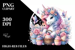 Colorful Baby Unicorn Monkey PNG Product Image 3