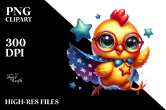 Funny Baby Chicken with Superhero Cape PNG Product Image 2