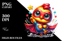 Dancing Superhero Baby Bunny with Star, Vibrant PNG Product Image 2