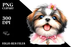 Happy Shih Tzu Whimsy PNG Product Image 2