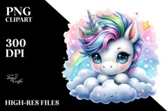 Cute Baby Unicorn with a Cool Haircut | Clipart Product Image 3
