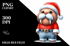 Baby Walrus in Santa Suit | Sublimation Clipart Product Image 3