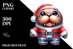 Sublimation Baby Walrus Santa Suit Clipart Product Image 1