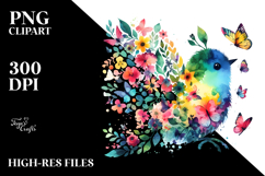 Colorful Bird with Butterfly Silhouettes PNG Product Image 2