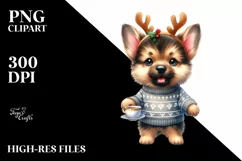 Expressive Baby German Shepherd, Vibrant PNG Product Image 3