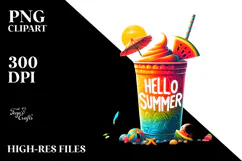 Colorful Frozen Drink Beach PNG Product Image 2
