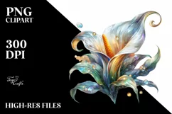 Shiny Calla Lily Made of with Watercolor Splash | Clipart Product Image 1