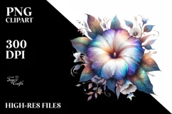 Morning Glory Shiny Watercolor Abstract Clipart Product Image 1