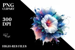 Morning Glory Shiny Watercolor Abstract Clipart Product Image 1