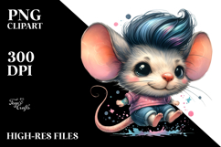 Cheerful Baby Mouse Jumping PNG Product Image 2