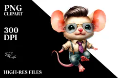 Cheerful Baby Mouse Jumping PNG Product Image 2