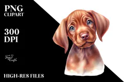 Baby Vizsla Watercolor PNG Product Image 2