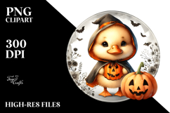 Cute Baby Duck Dressed for Halloween PNG Product Image 2