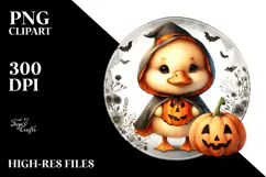 Cute Baby Duck Dressed for Halloween PNG Product Image 2
