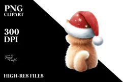 Christmas Cat Decorations Paint PNG Product Image 2