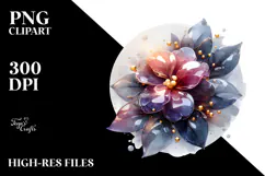 Abstract Impatiens with Golden Insertions PNG Product Image 2