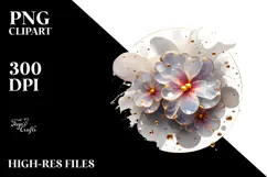 Abstract Impatiens with Golden Insertions PNG Product Image 2