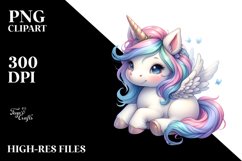 Cute Baby Unicorn in Pastel Watercolor | Sublimation | Product Image 3