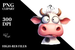 Funny Cow with Cross-Eyed Expression PNG Product Image 2