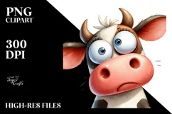 Funny Cow with Cross-Eyed Expression PNG Product Image 2